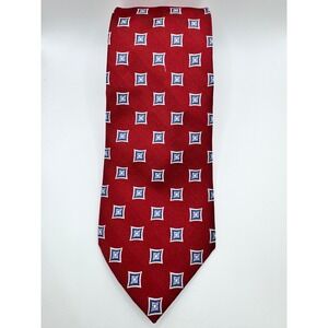 Jos A Bank Executive Collection Red‎ Geometric 100% Silk Necktie